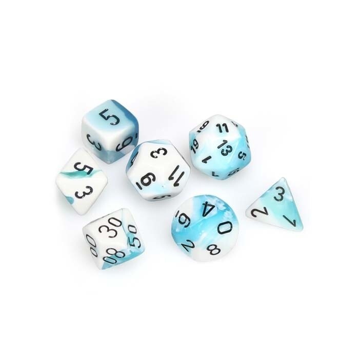 Chessex: Poly 7 Set - Gemini - Teal-White w/ Black