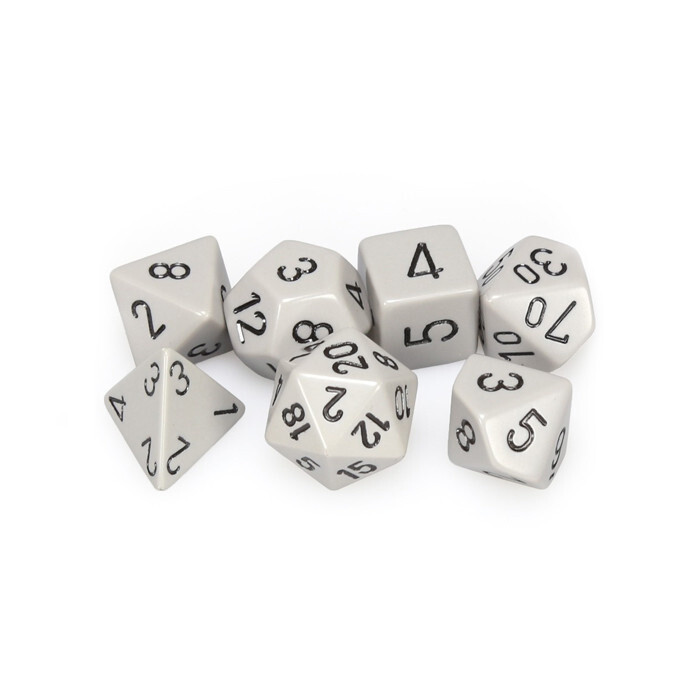 Chessex: Poly 7 Set - Opaque - Grey w/ Black