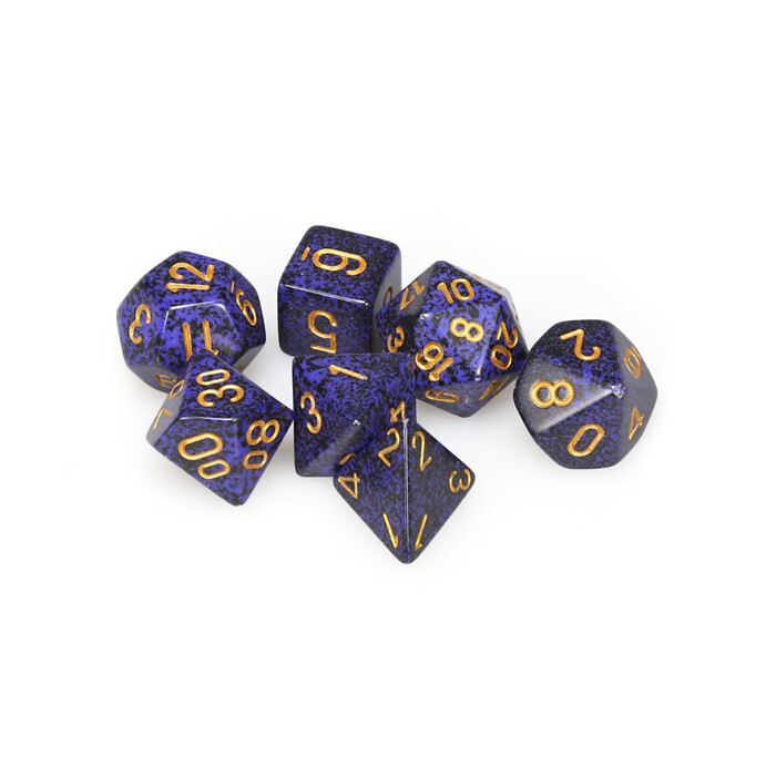 Chessex: Poly 7 Set - Speckled - Golden Cobalt