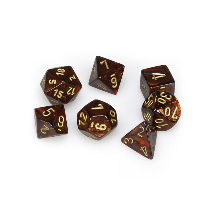 Chessex: Poly 7 Set - Scarab - Blue Blood w/ Gold