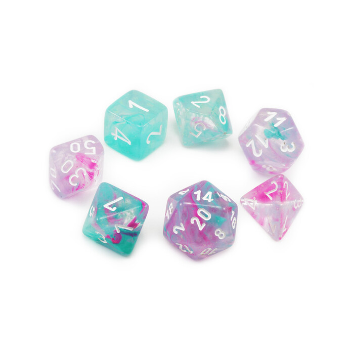 Chessex: Poly 7 Set - Nebula - Wisteria w/ White