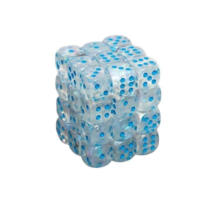 Chessex: 12mm D6 - Borealis - Icicle w/ Light Blue