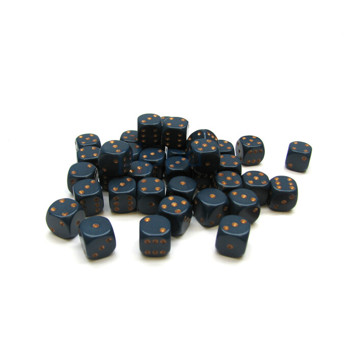 Chessex: 12mm D6 - Opaque - Dusty Blue w/ Copper