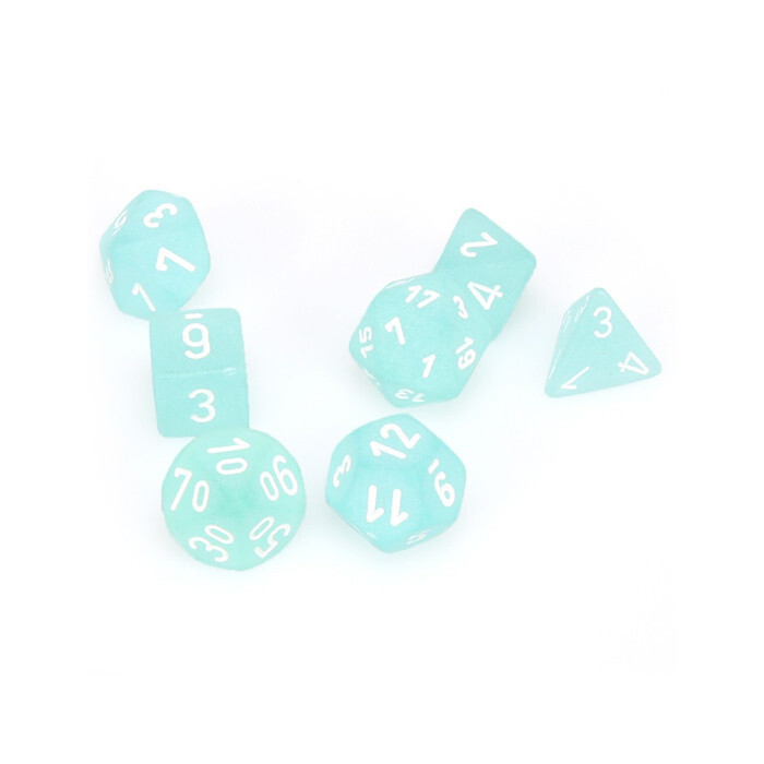 Chessex: Poly 7 Set - Frosted - Teal w/ White