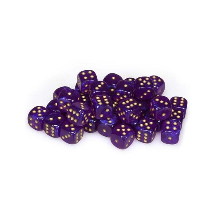 Chessex: 12mm D6 - Borealis - Royal Purple w/ Gold