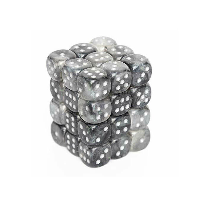 Chessex: 12mm D6 - Borealis - Light Smoke w/ Silver