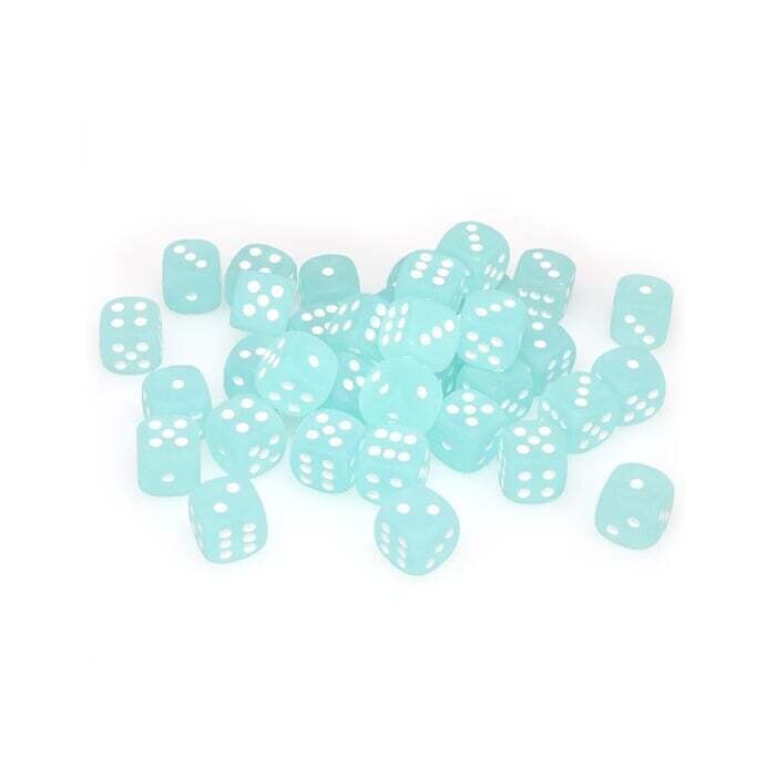 Chessex: 12mm D6 - Frosted - Teal w/ White