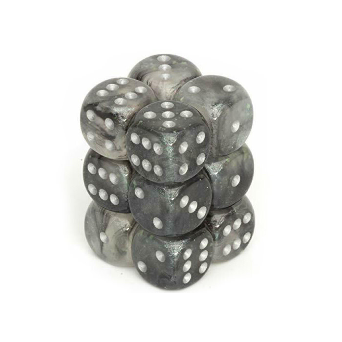 Chessex: 16mm D6 - Borealis - Light Smoke w/ Silver