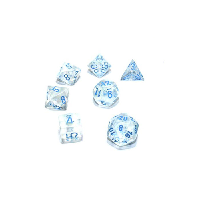 Chessex: Poly 7 Set - Borealis - Icicle w/ Light Blue