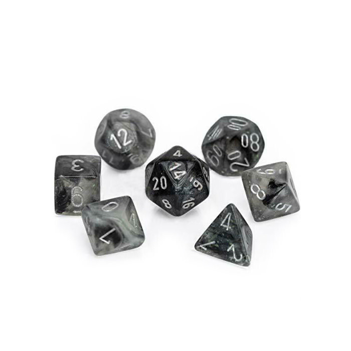 Chessex: Poly 7 Set - Borealis - Light Smoke w/ Silver
