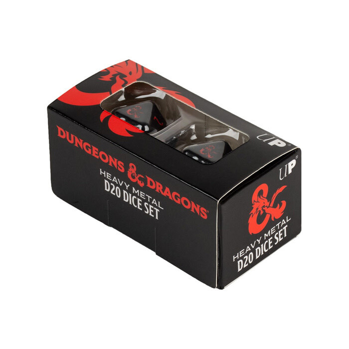 Ultra Pro: Dice - Heavy Metal - d20 - D&amp;D - Black w/ Red