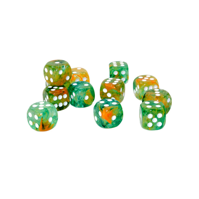 Chessex: 16mm D6 - Nebula - Spring w/ White