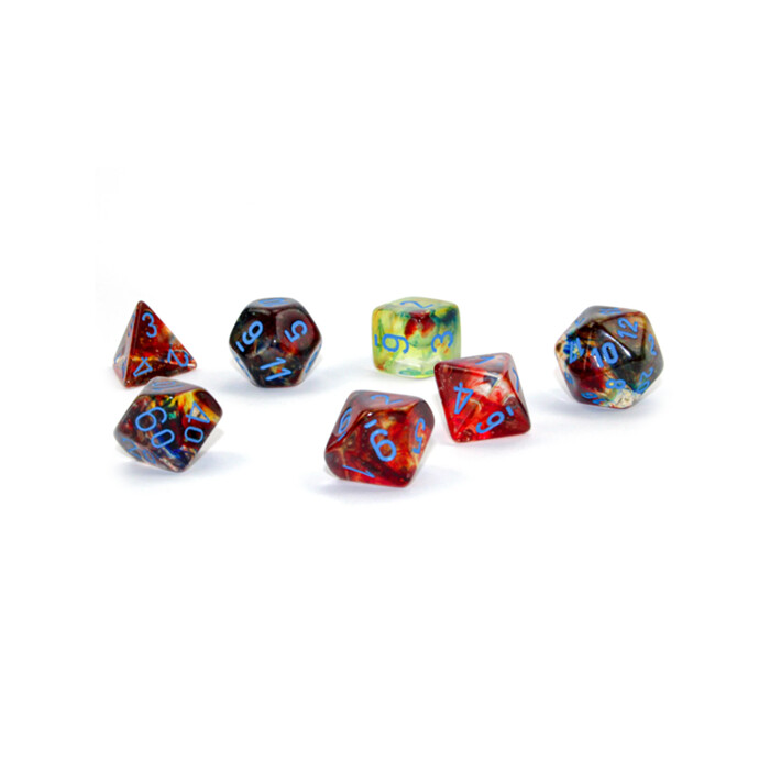 Chessex: Poly 7 Set - Nebula - Primary w/ Blue