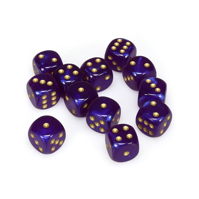 Chessex: 16mm D6 - Borealis - Royal Purple w/ Gold