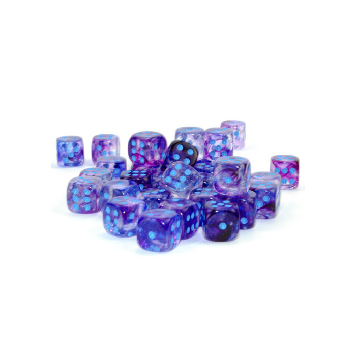 Chessex: 12mm D6 - Nebula - Nocturnal w/ Blue