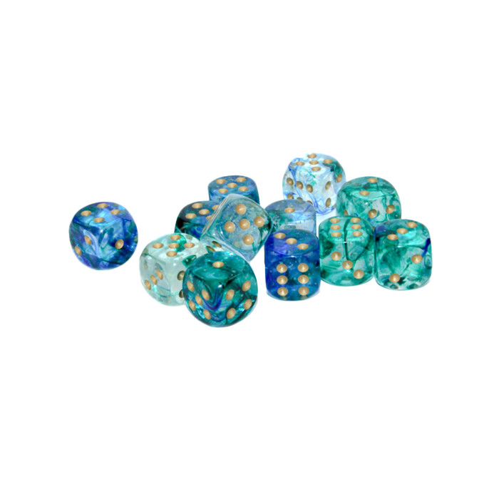 Chessex: 16mm D6 - Nebula - Oceanic w/ Gold