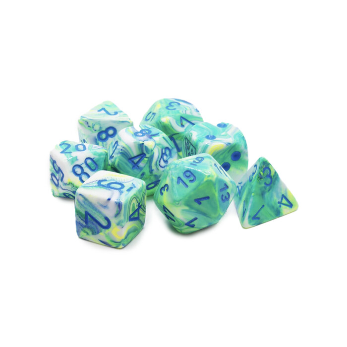 Chessex: Poly 7 Set - Festive - Garden w/ Blue