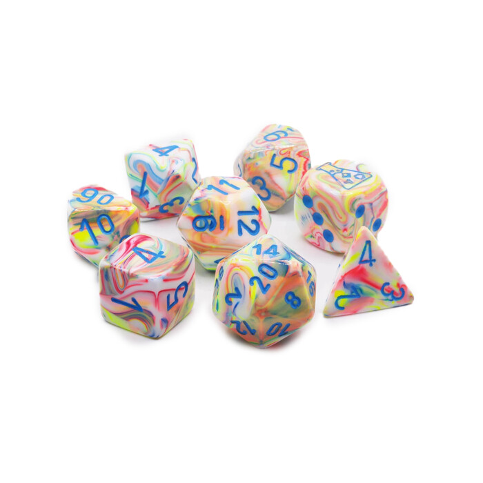 Chessex: Poly 7 Set - Festive - Kaleidoscope w/ Blue