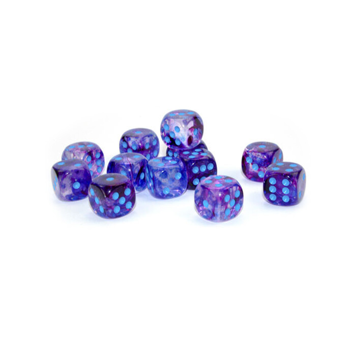 Chessex: 16mm D6 - Nebula - Nocturnal w/ Blue