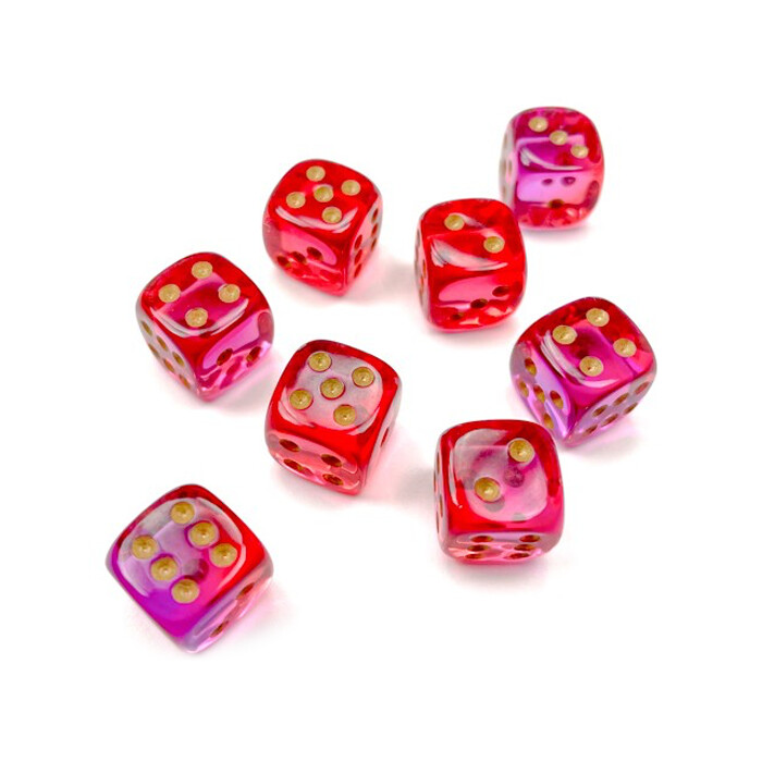 Chessex: 12mm D6 - Gemini - Translucent Red-Violet w/ Gold