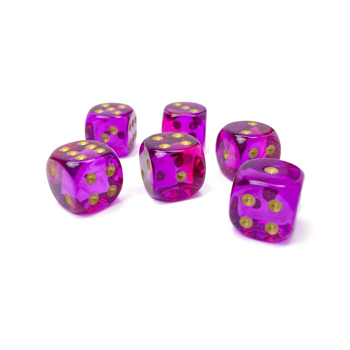 Chessex: 16mm D6 - Gemini - Translucent Red-Violet w/ Gold