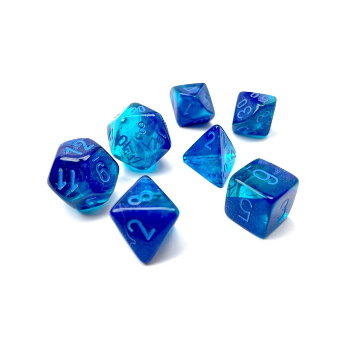 Chessex: Poly 7 Set - Gemini - Blue-Blue w/ Light Blue