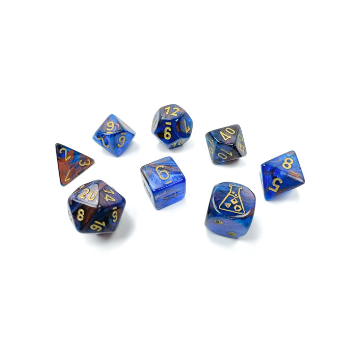 Chessex: Poly 7 Set - Lustrous - Azurite w/ Gold