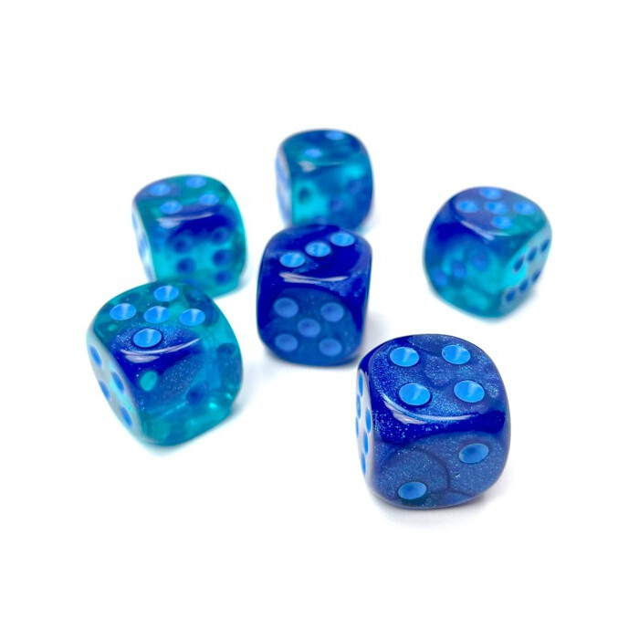 Chessex: 16mm D6 - Gemini - Blue-Blue w/ Light Blue
