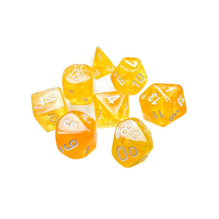 Chessex: Poly 7 Set - Borealis - Canary w/ White