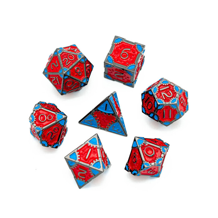 Foam Brain Games: Poly 7 Set - Metal - Steampunk Rockabilly