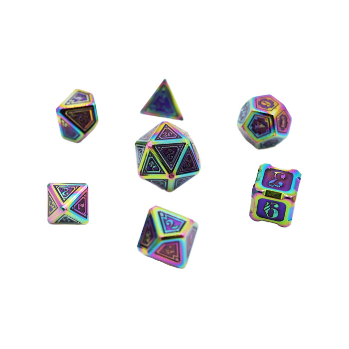 Foam Brain Games: Poly 7 Set - Metal - Alchemist - Burnt Opal