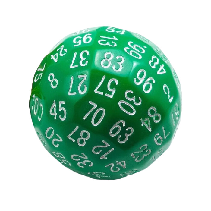 Foam Brain Games: D100 - Opaque - Green w/ White