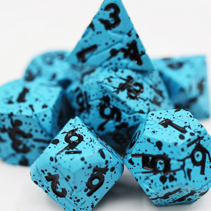 Foam Brain Games: Poly 7 Set - Metal - Blue Quarry