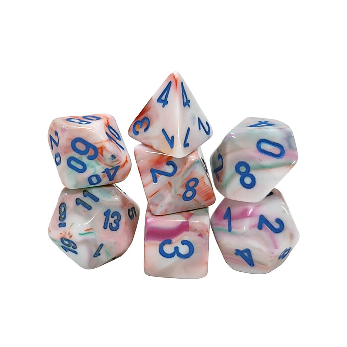 Chessex: Poly 7 Set - Mini - Festive - Pop Art w/ Blue