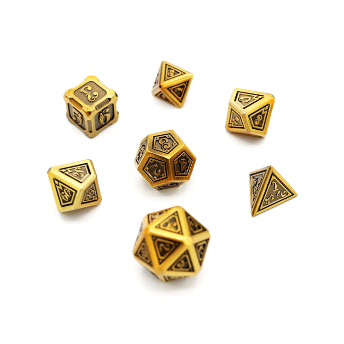 Foam Brain Games: Poly 7 Set - Metal - Alchemist - Gold