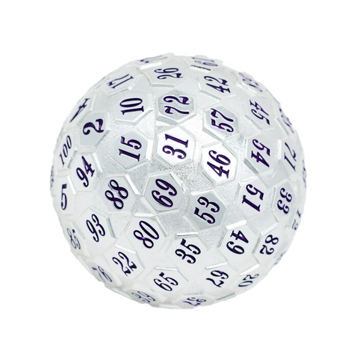 Foam Brain Games: D100 - Metal - Platinum w/ Purple