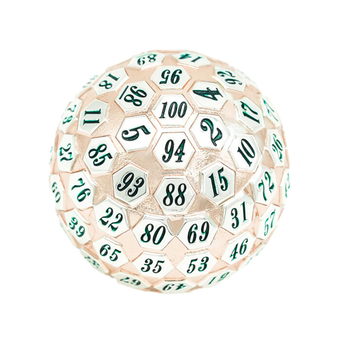 Foam Brain Games: D100 - Metal - Rose Gold &amp; Silver