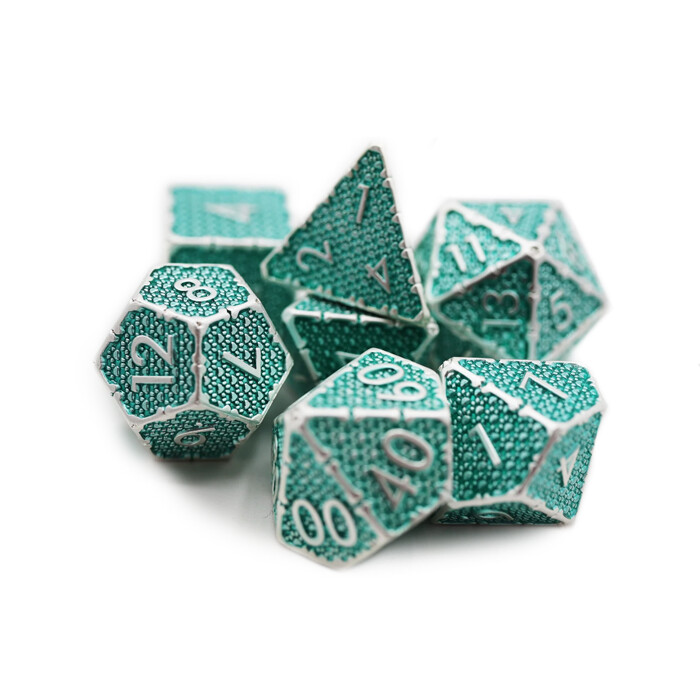 Foam Brain Games: Poly 7 Set - Metal - Grassy Paw Prints