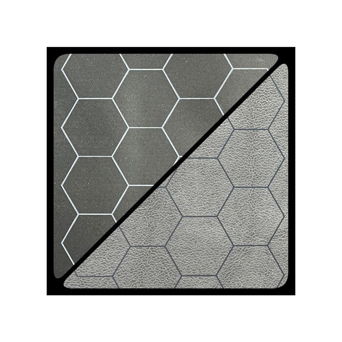 Chessex: Reversable Battlemat - 1&quot; Hexes - Black/Grey
