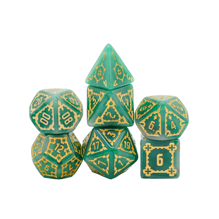 Foam Brain Games: Poly 7 Set - 25mm - Castle - Green