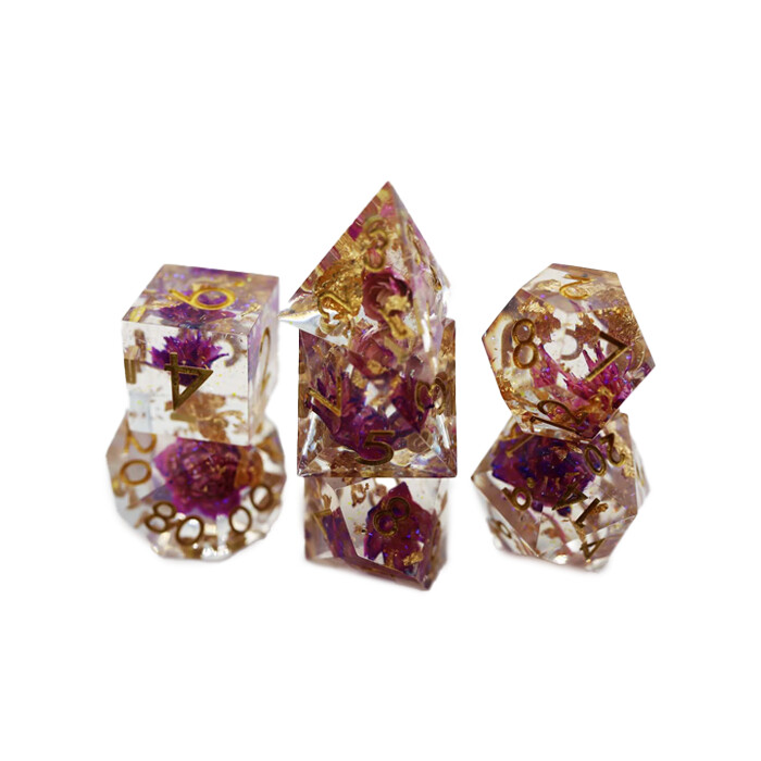 Foam Brain Games: Poly 7 Set - Sharp Edge Resin - Purple Lotus