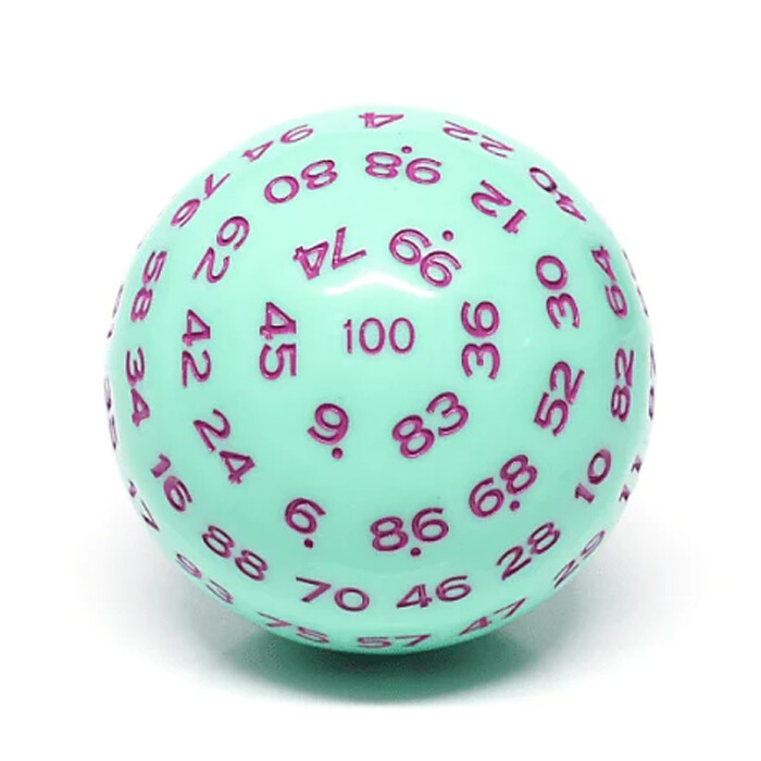 Foam Brain Games: D100 - Opaque - Mint Rose