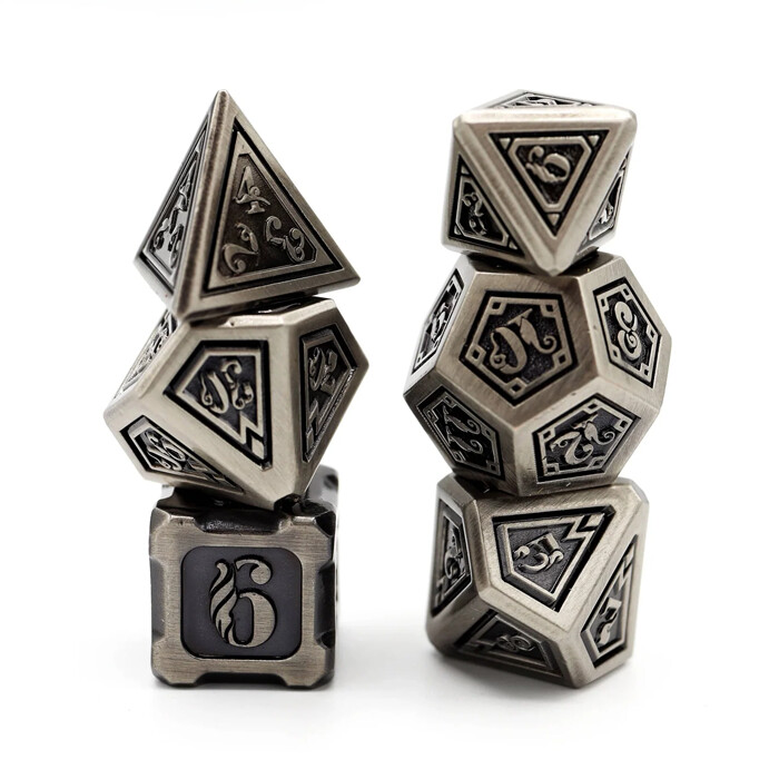 Foam Brain Games: Poly 7 Set - Metal - Alchemist - Iron