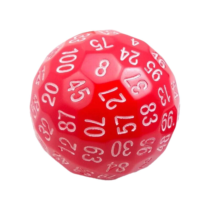 Foam Brain Games: D100 - Opaque - Red w/ White