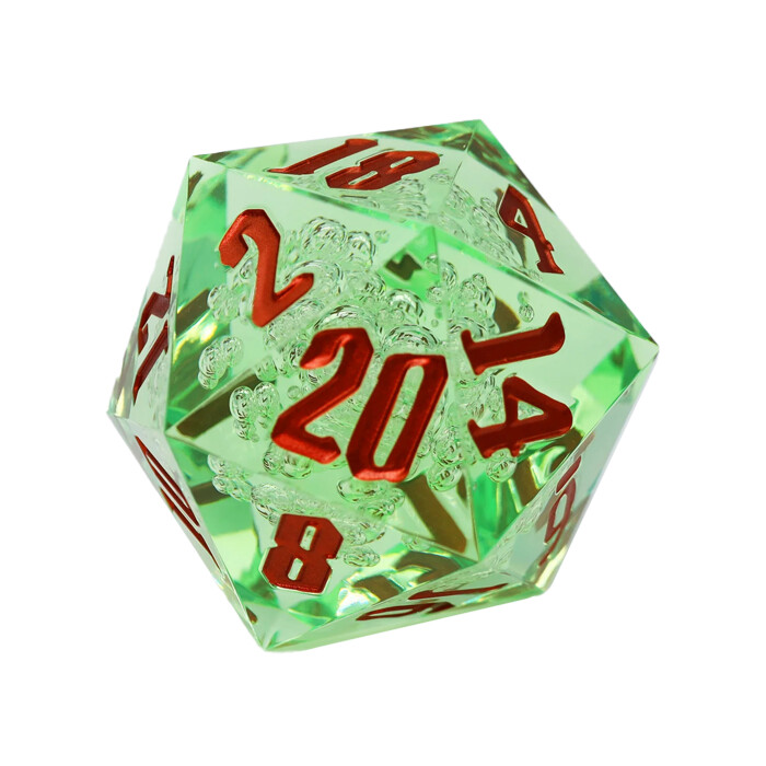 Foam Brain Games: D20 - Titan - Sharp Edge - Green Bubbles