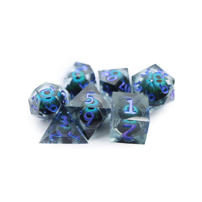 Foam Brain Games: Poly 7 Set - Sharp Edge - Moving Eye - Blue Cyclops
