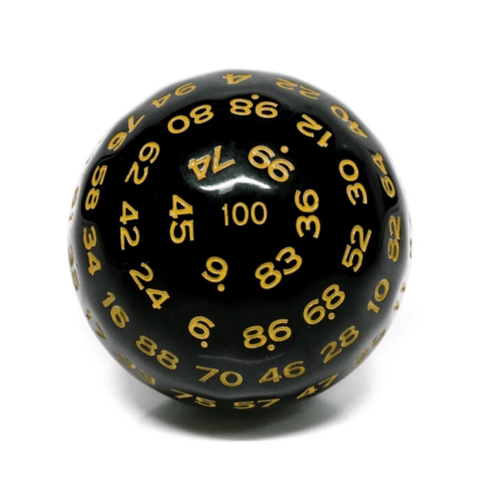 Foam Brain Games: D100 - Opaque - Black w/ Yellow