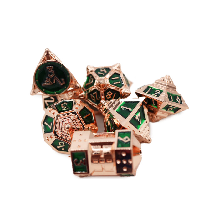 Foam Brain Games: Poly 7 Set - Metal - Emerald Meteor Shower