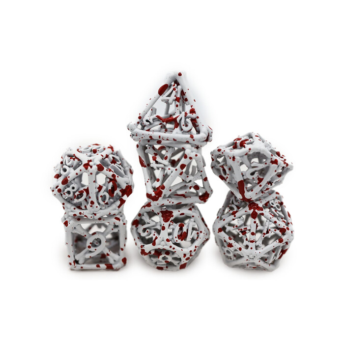 Foam Brain Games: Poly 7 Set - Metal - Hollow - Blood Bones