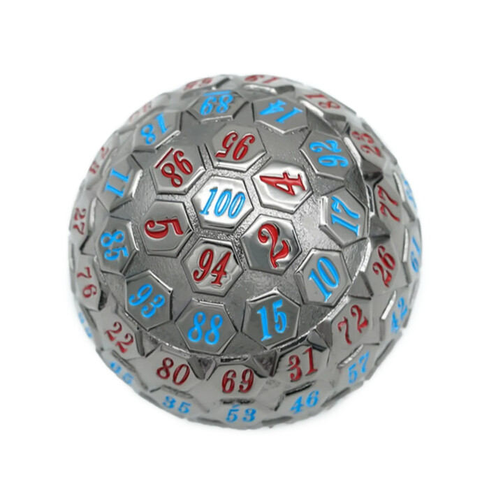 Foam Brain Games: D100 - Metal - Black Metal w/ Red &amp; Blue
